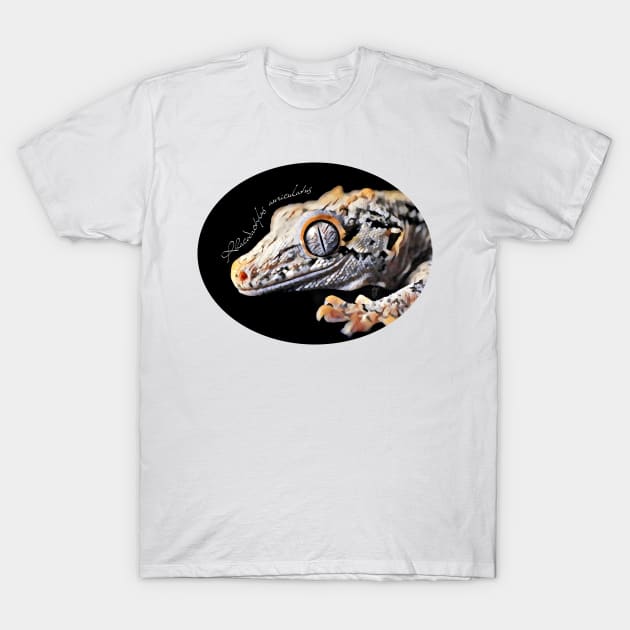 Gargoyle gecko with scientific name T-Shirt by austinmg